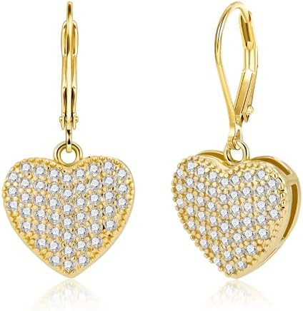 ALEXCRAFT Sterling Silver Long Dangle Earrings for Women Hypoallergenic Cubic Zirconia Drop Lever... | Amazon (CA)