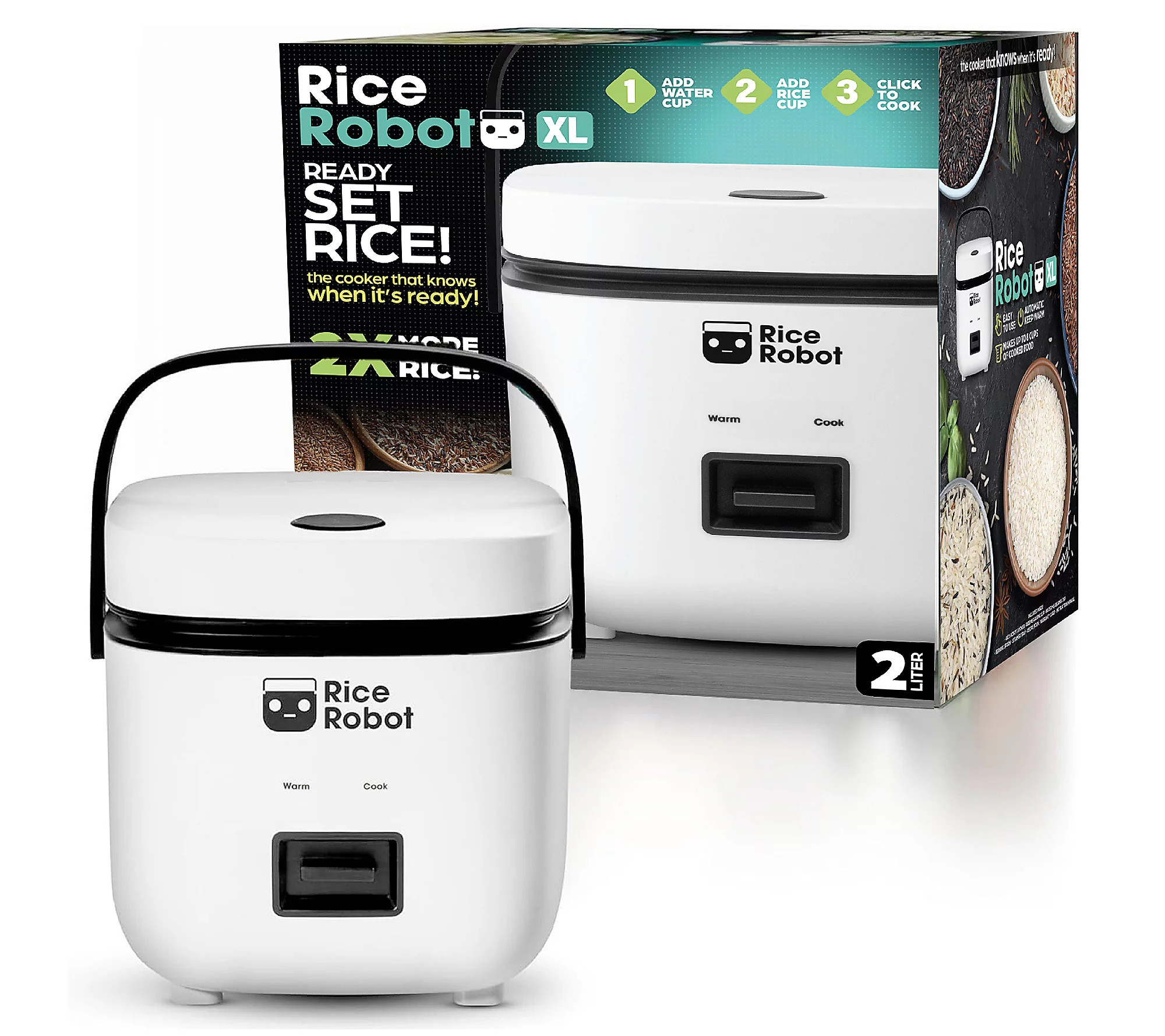 Rice Robot XL 2L Space Saving Ceramic Nonstick ce Cooker | QVC