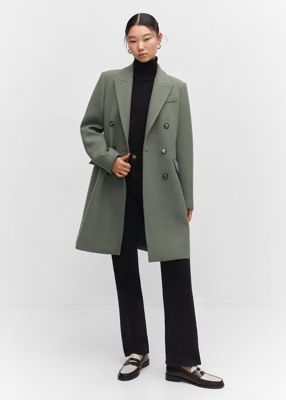 Wool double-breasted coat -  Women | Mango USA | MANGO (US)