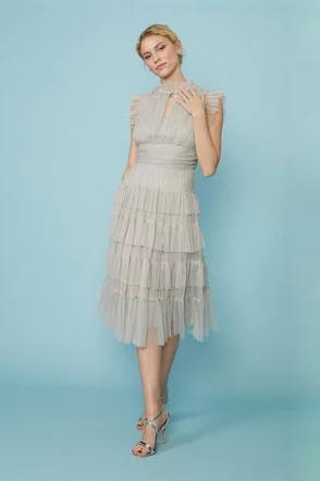 Tulle Tiered Frill Sleeve Dress | Coast (UK)