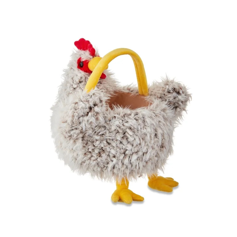 Easter Brown Plush Rooster Basket, 12 in x 13 in, by Way To Celebrate | Walmart (US)