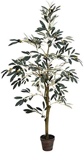 Vickerman Everyday Faux Olive Tree 4 Foot Tall Green Silk Potted Artificial Indoor Olive Plant Wi... | Amazon (US)