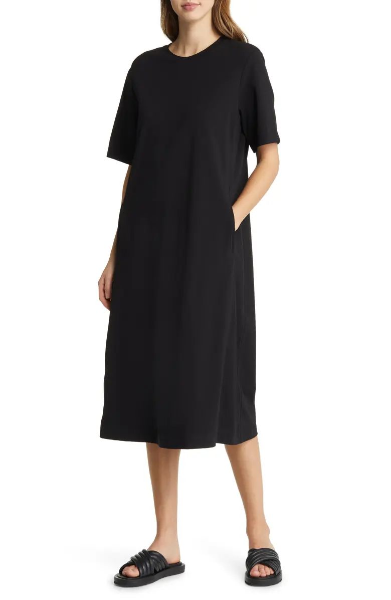 Stretch Cotton Midi T-Shirt Dress | Nordstrom