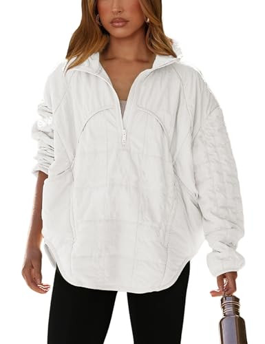 Daacee 2025 Oversized Lightweight Quilted Pullover Jacket for Women Half Zip Up Puffer Jackets Pa... | Amazon (US)