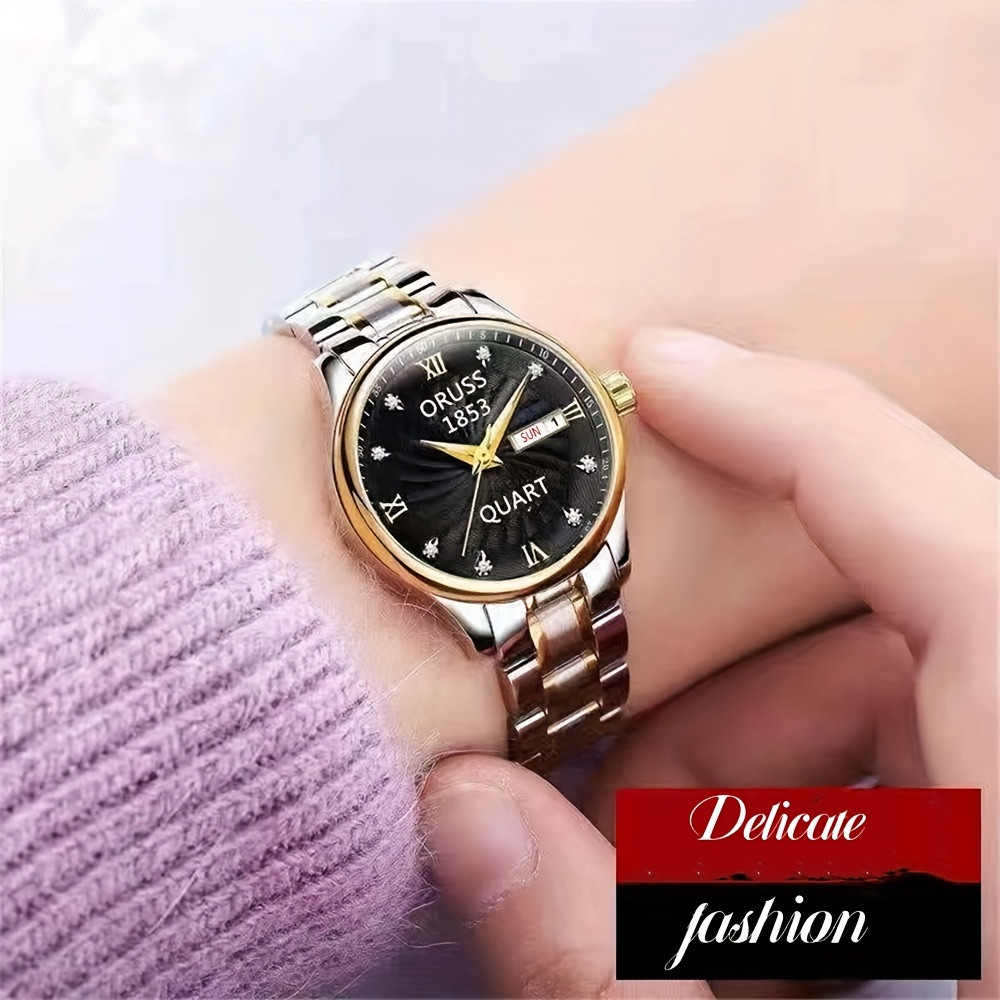 Luxury Luminous Quartz Watch Ladies Calendar Rome Fashion - Temu | Temu Affiliate Program