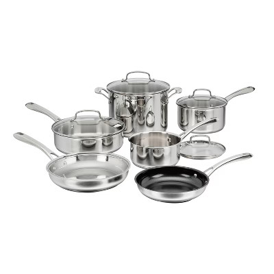 Cuisinart 10pc Classic Stainless Steel Cookware Set | Target