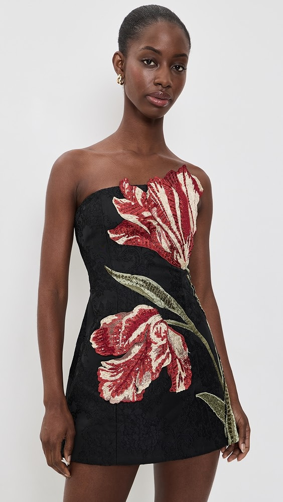 Katia Embellished Strapless Lantern Mini Dress | Shopbop