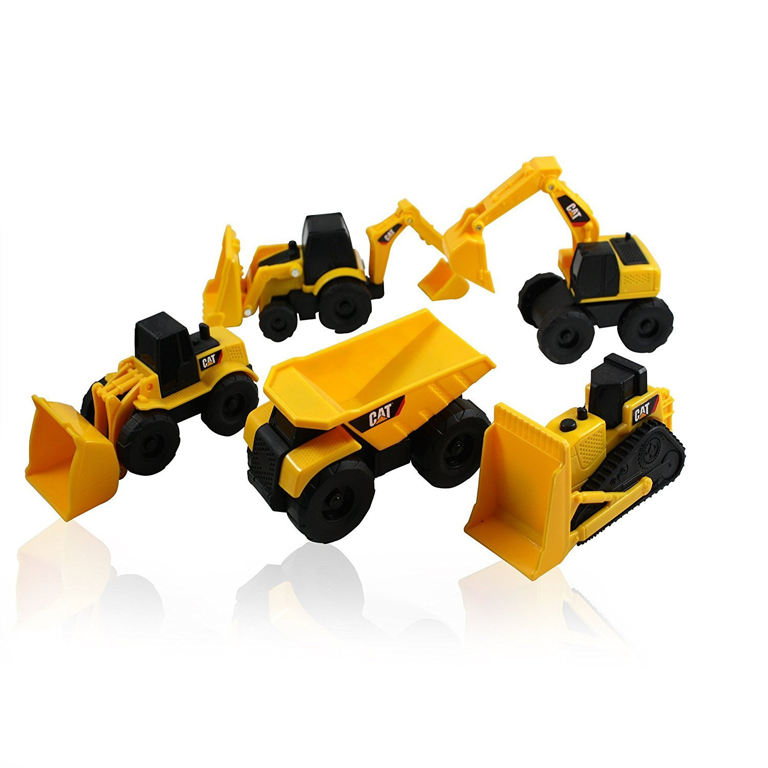 Caterpillar CAT Mini Machine Construction Truck Toy Cars Set of 5, Dump Truck, Bulldozer, Wheel L... | Amazon (US)