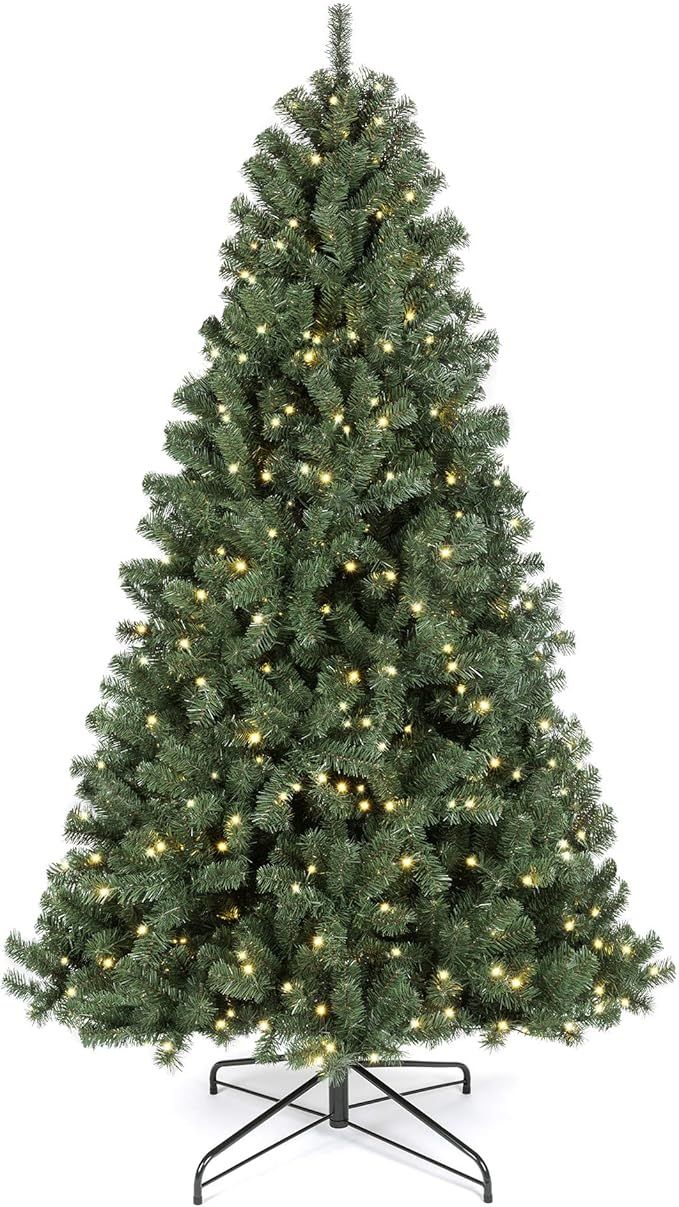 Best Choice Products 7.5ft Pre-Lit Instant Setup No Fluff Hinged Artificial Spruce Christmas Tree... | Amazon (US)