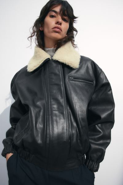 Detachable-collar leather jacket | H&M (UK, MY, IN, SG, PH, TW, HK)