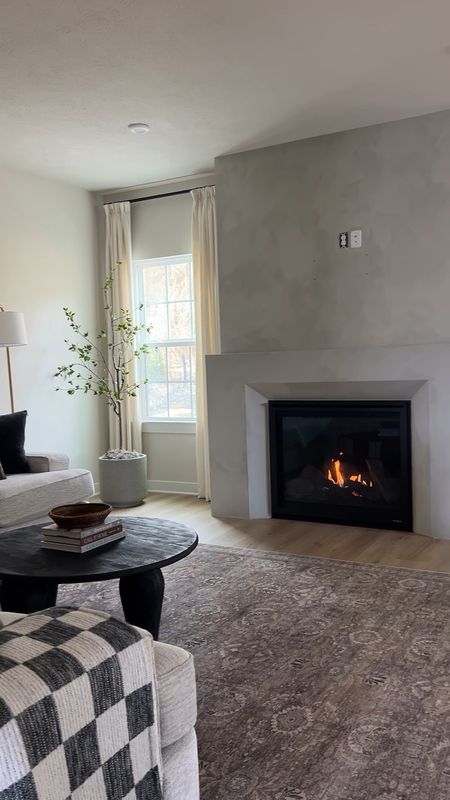 Limewash fireplace / cozy living room details / neutral curtains from TWOPAGES (Liz Ivory White)

#LTKhome