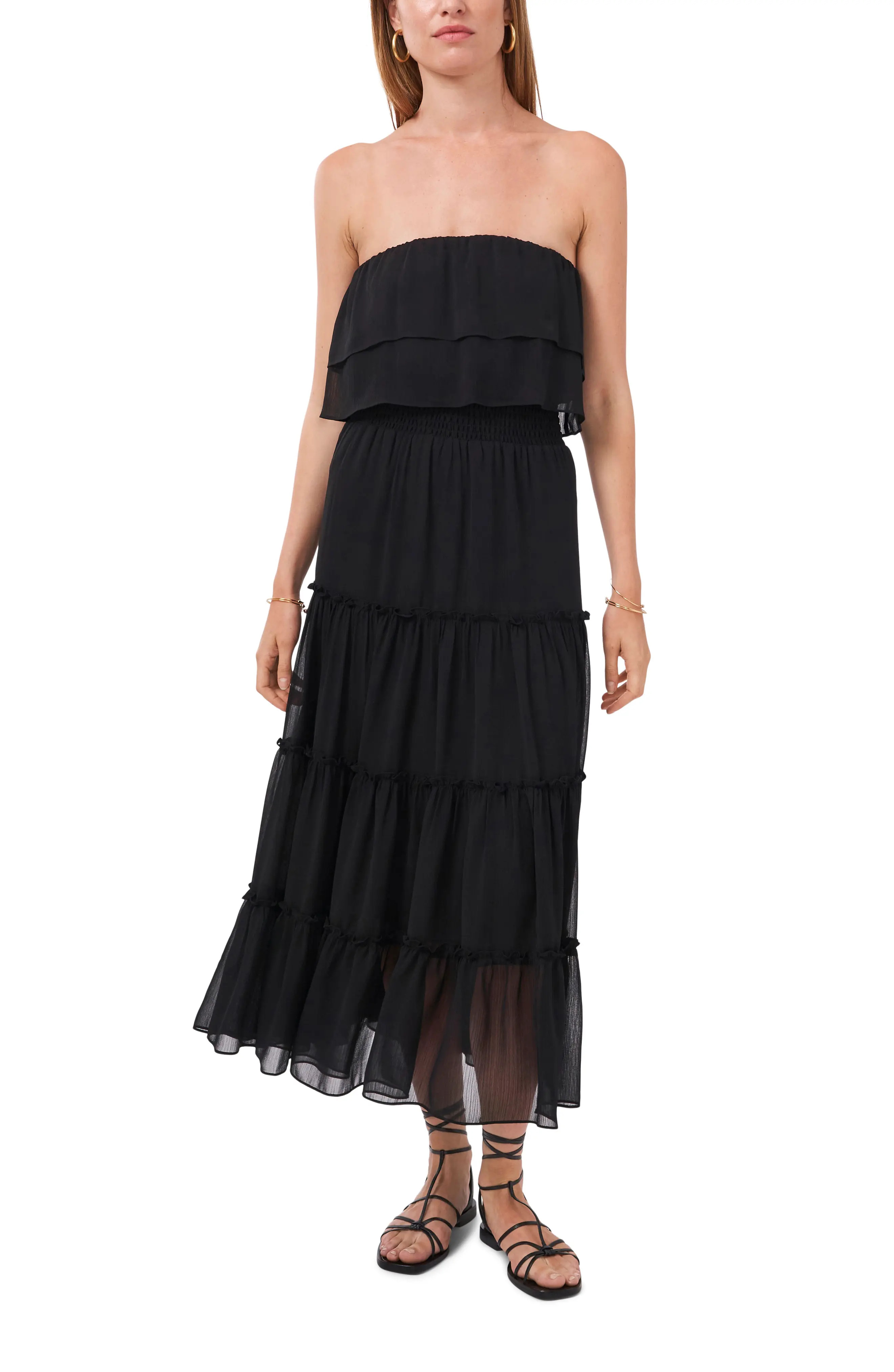 1.STATE Strapless Dress in Rich Black at Nordstrom, Size X-Large | Nordstrom