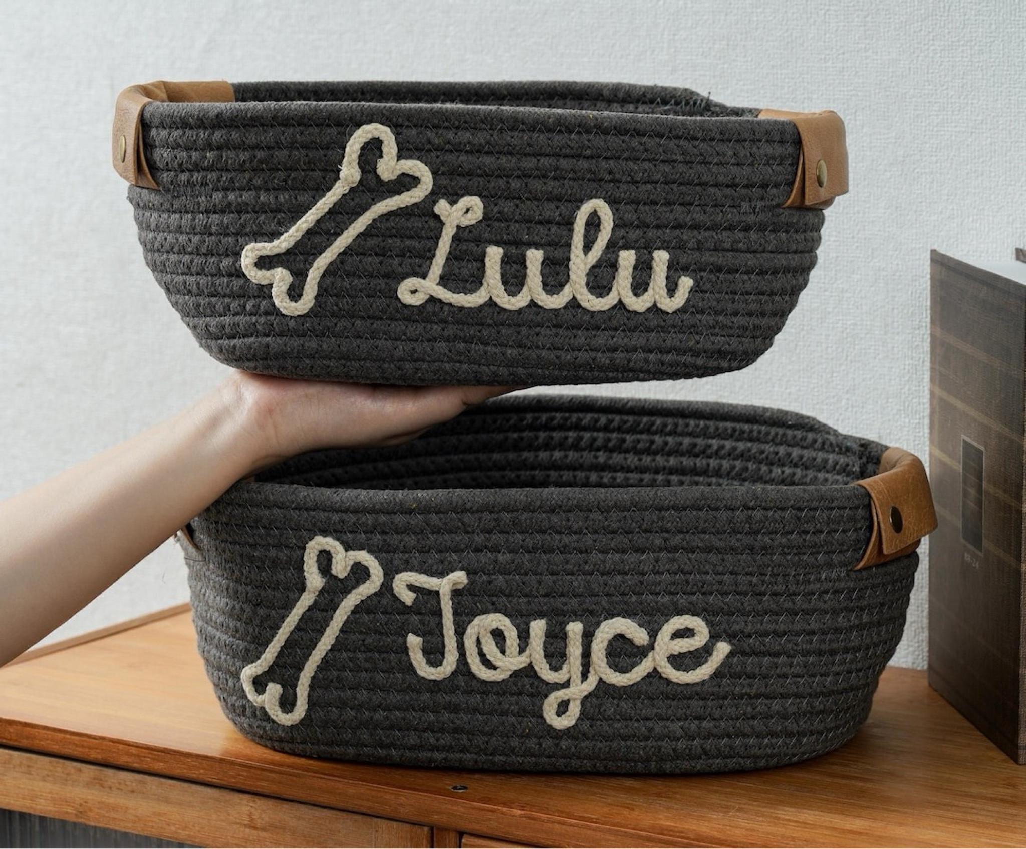Custom pet toy baseket, personalized dog name basket, Pet Name Gift Toy, Name Cotton Rope Basket, Personalized toy crate for dog or cat

#LTKHome