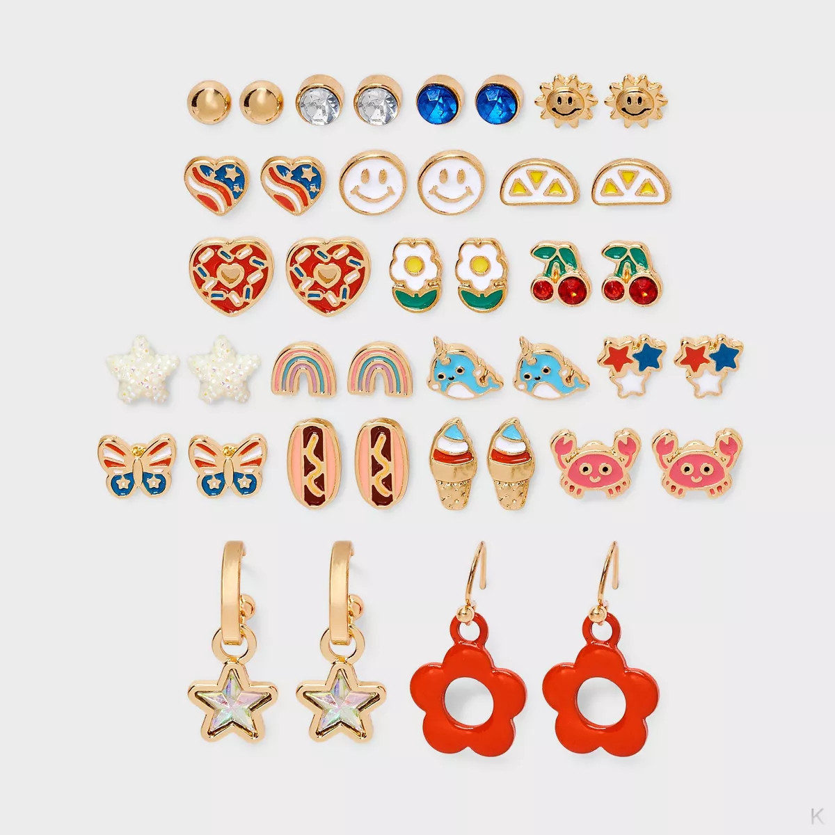 Girls' 20pk 4th of July Earring Set - Cat & Jack™ | Target