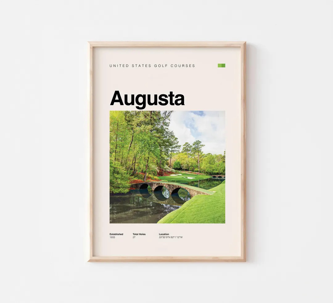 Augusta Golf Course Poster – Printable Gift for Golf Lovers - Minimal Style - Digital Download | Etsy (US)