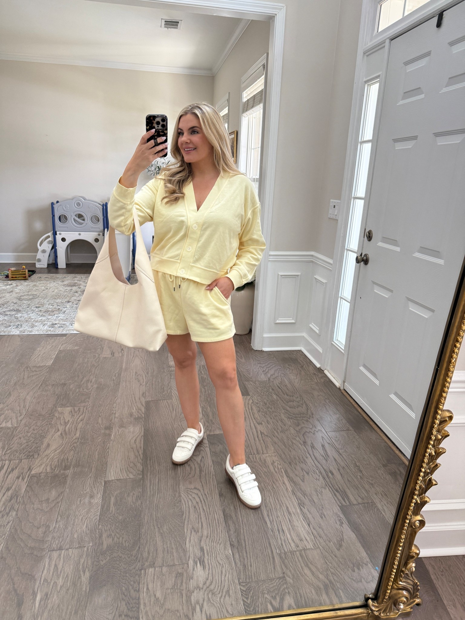 Yellow casual outfit, errands, target, sneakers, cardigan, ivory purse, spring outfit 

#LTKmomlife #LTKdayinmylife #LTKmorningroutine