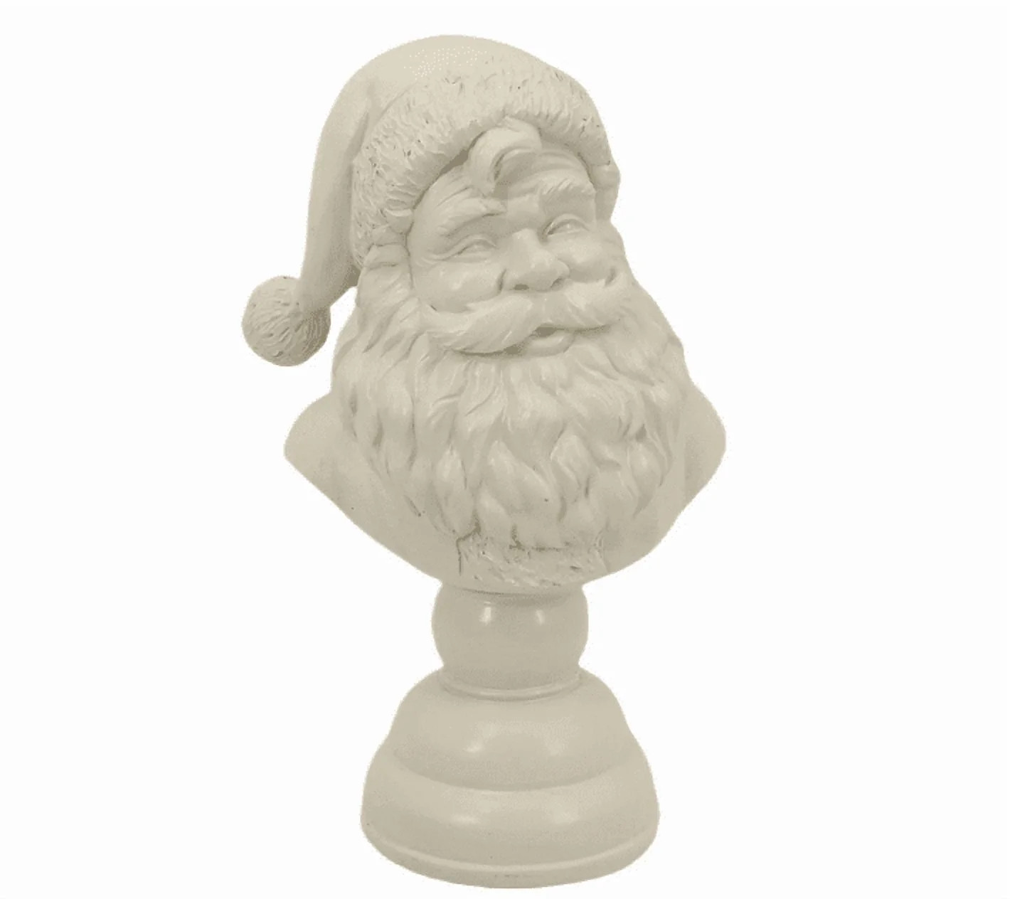 Santa Bust Christmas Tabletop Decoration White Resin Holiday Figurine Classic Santa Claus Bust El... | Walmart (US)