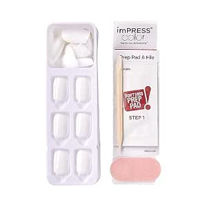 KISS imPRESS Color Press-On Nails, Gel Nail Kit, PureFit Technology, Short Length, “Frosting”... | Amazon (US)