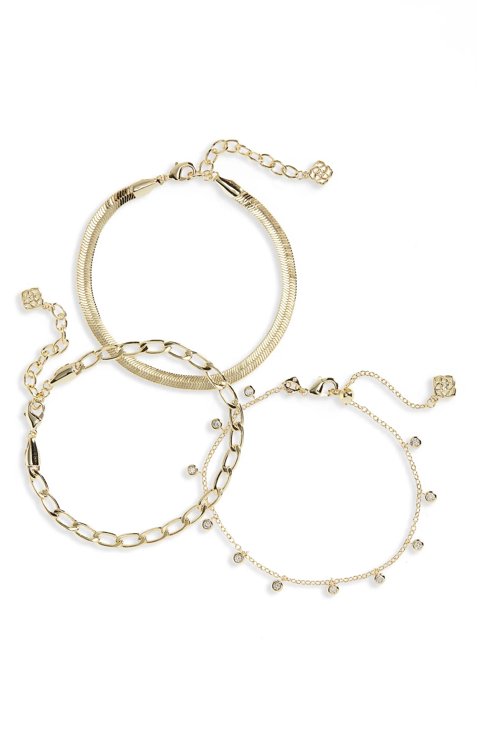 Kendra Scott Kassie Set of 3 Chain Bracelets | Nordstrom | Nordstrom