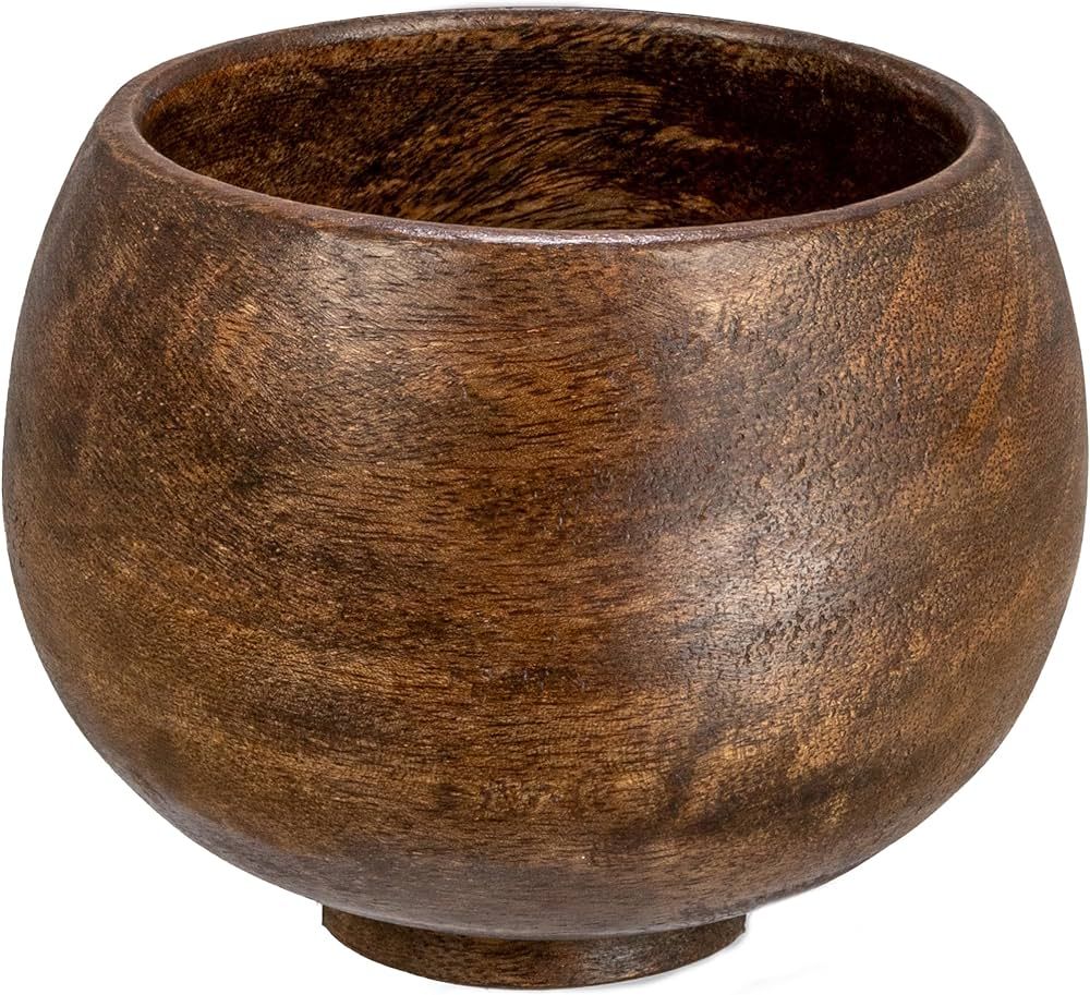Creative Co-Op Mango Wood Bowl, Walnut Finish | Amazon (US)