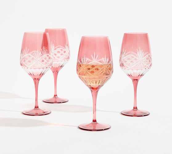 Antique Cut Wine Stem Glasses - Set of 4 | Pottery Barn (US)