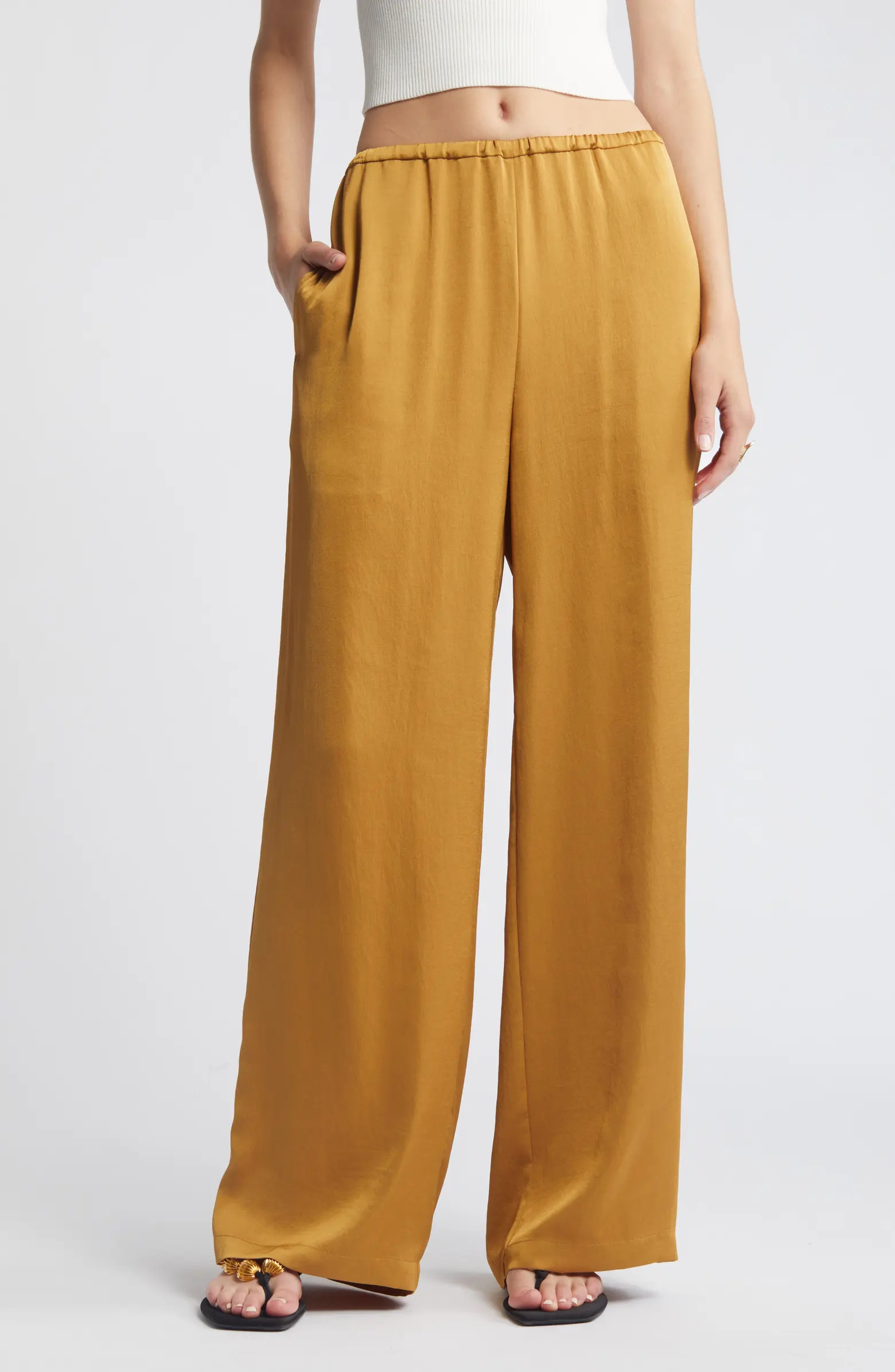Wide Leg Satin Pants | Nordstrom