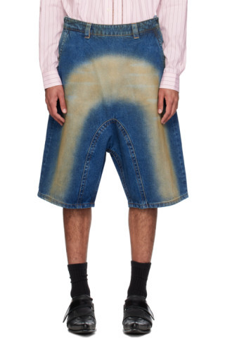 Blue Sprayed Shorts | SSENSE