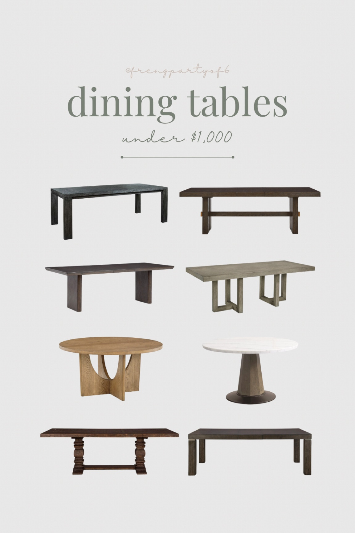 Dining tables under $1k! Love all of these in different sizes and finishes. Pair with modern or more traditional chairs for a classic, timeless look.

#LTKstyletip #LTKhome #LTKFind