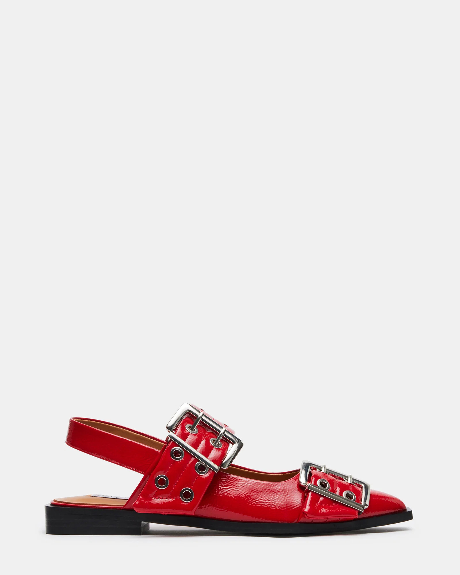 GRAYA Red Patent Slingback Pointy Toe Flats | Women's Designer Shoes | Steve Madden (Canada)