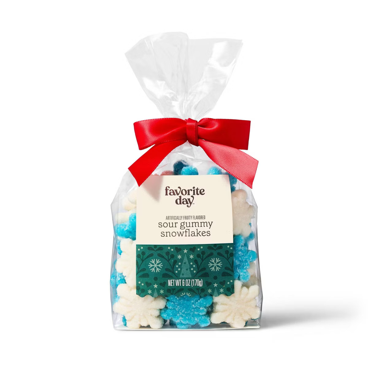 Christmas Sour Gummy Snowflakes  in Bow Bag - 6oz - Favorite Day™ | Target