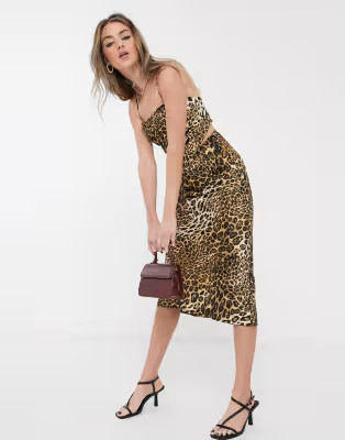 Jagger & Stone 90's hankerchief top in leopard print satin two-piece | ASOS (Global)