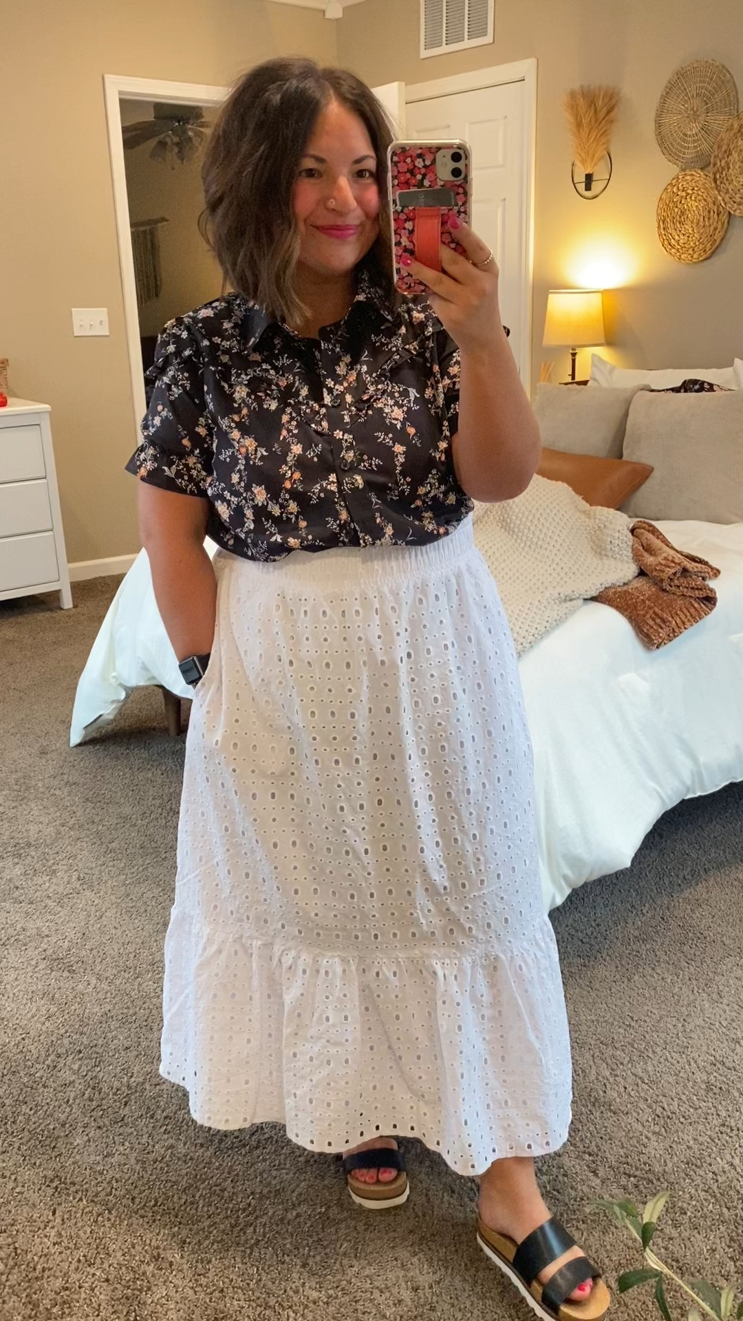 Maxi skirts, a blouse & sandals are the ultimate teacher outfit combo! ✨ Comfy, stylish, and ready for the day. 
 sandals: fit true to size // wearing a 5
maxi skirt: fits oversized // wearing a large
blouse: fits true to size // wearing a large 

 

#LTKMidsize #LTKStyleTip #LTKWorkwear