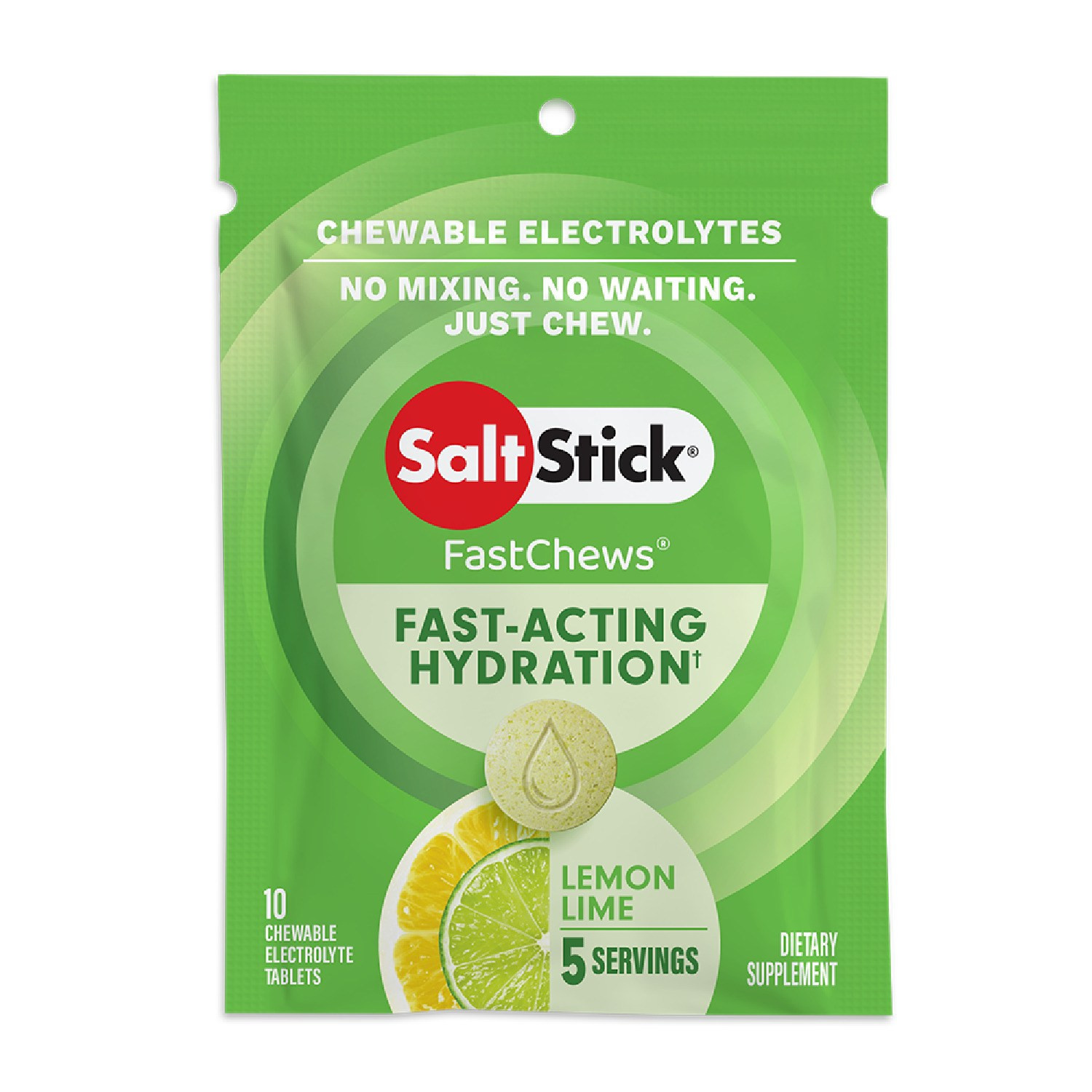 SaltStick FastChews Chewable Electrolyte Tablets - 10 Tablets Lemon-Lime | REI