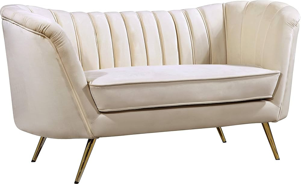 Meridian Furniture Margo Collection Modern | Contemporary Velvet Upholstered Loveseat with Deep C... | Amazon (US)