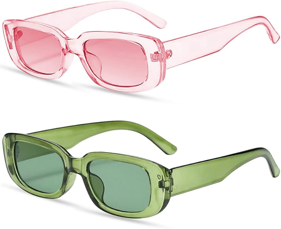 Rectangle Sunglasses Trendy Retro  | Amazon (US)