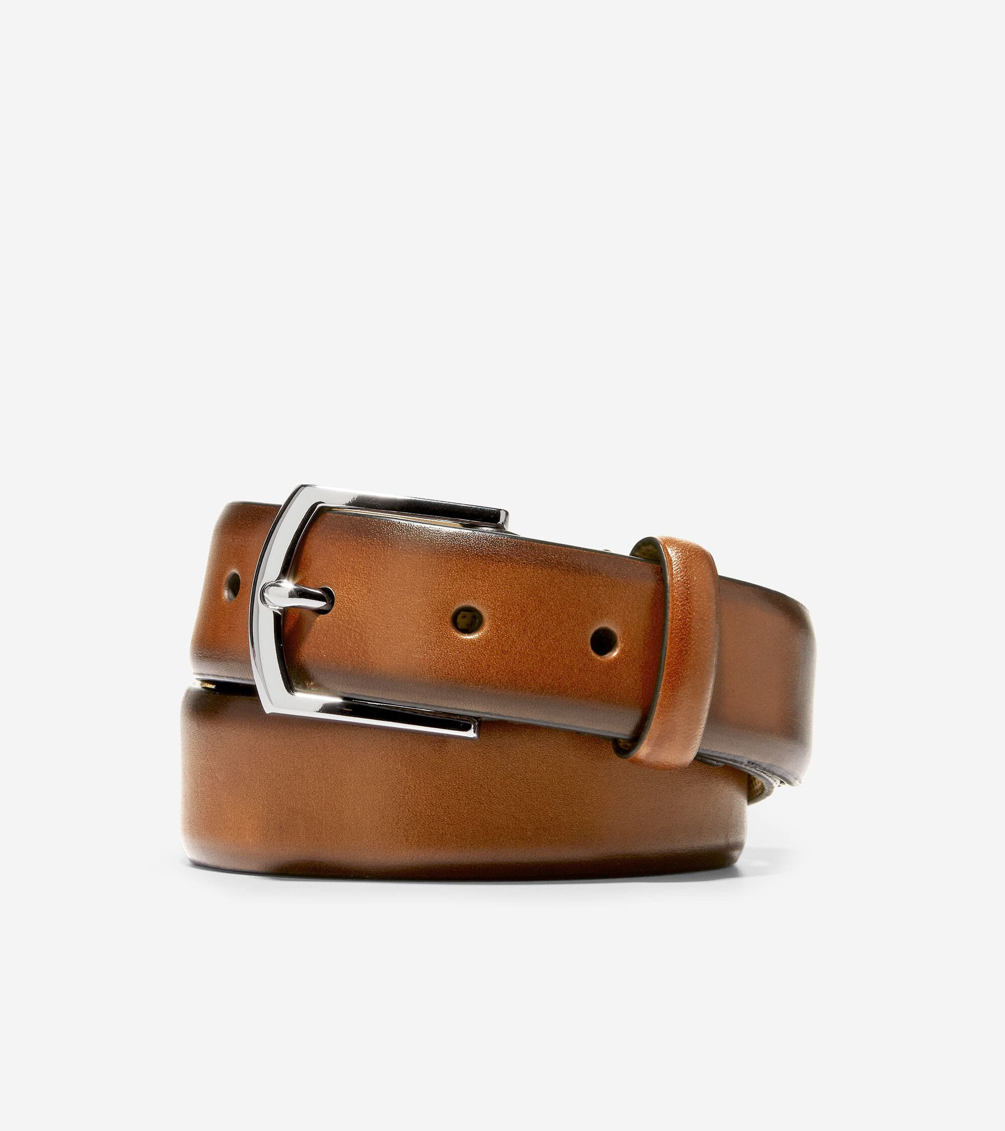 Lewis 32mm Burnished Leather Belt in Medium Brown | Cole Haan | Cole Haan (US)
