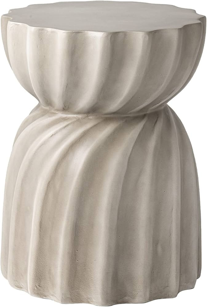 SUNBURY Concrete Side Table, Outdoor Side Table for Patio, 14" Outdoor Accent Table Patio Side Table End Table in Light Gray, Ceramic Side Table Garden Stool Log Table | Amazon (US)