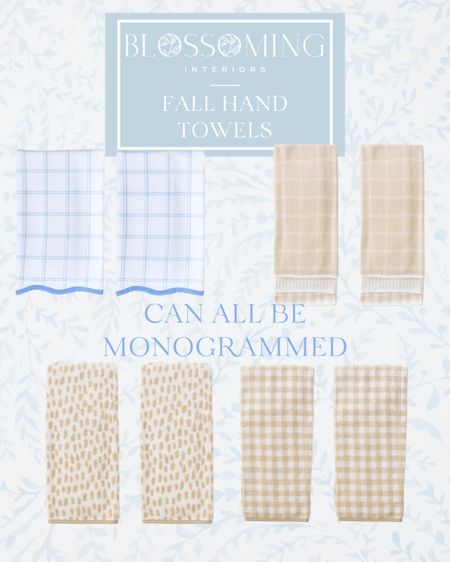 Cute new fall hand towels for your kitchen or bathroom and they can all be monogrammed. 

#LTKFind #LTKhome #LTKSeasonal