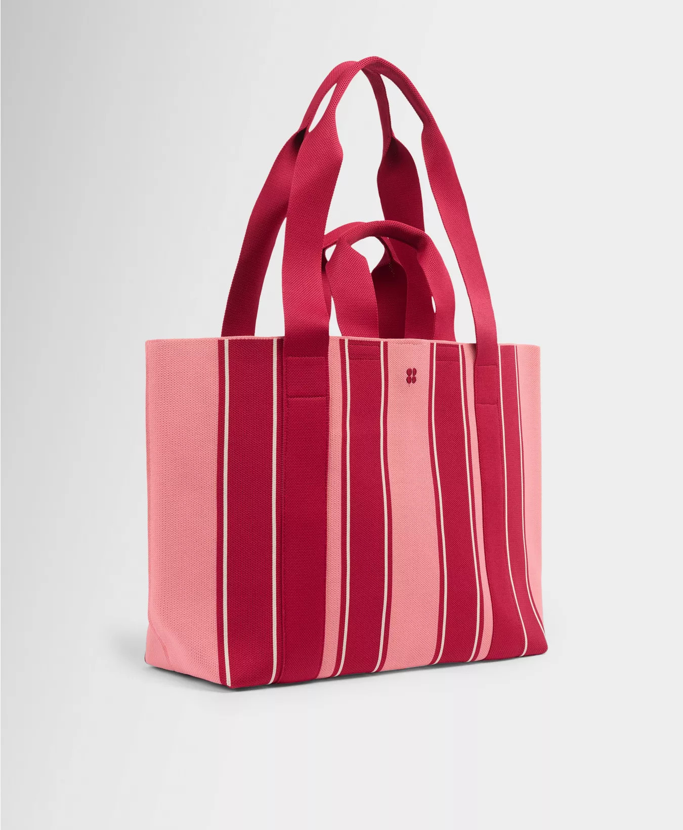 Knitted Stripe Bag - Melrose Pink Crimson Red Stripe | Women's Bags | Sweaty Betty | Sweaty Betty UK