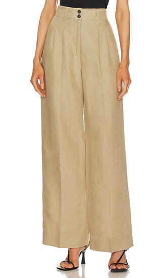 Petra Trouser in Light Beige | Revolve Clothing (Global)