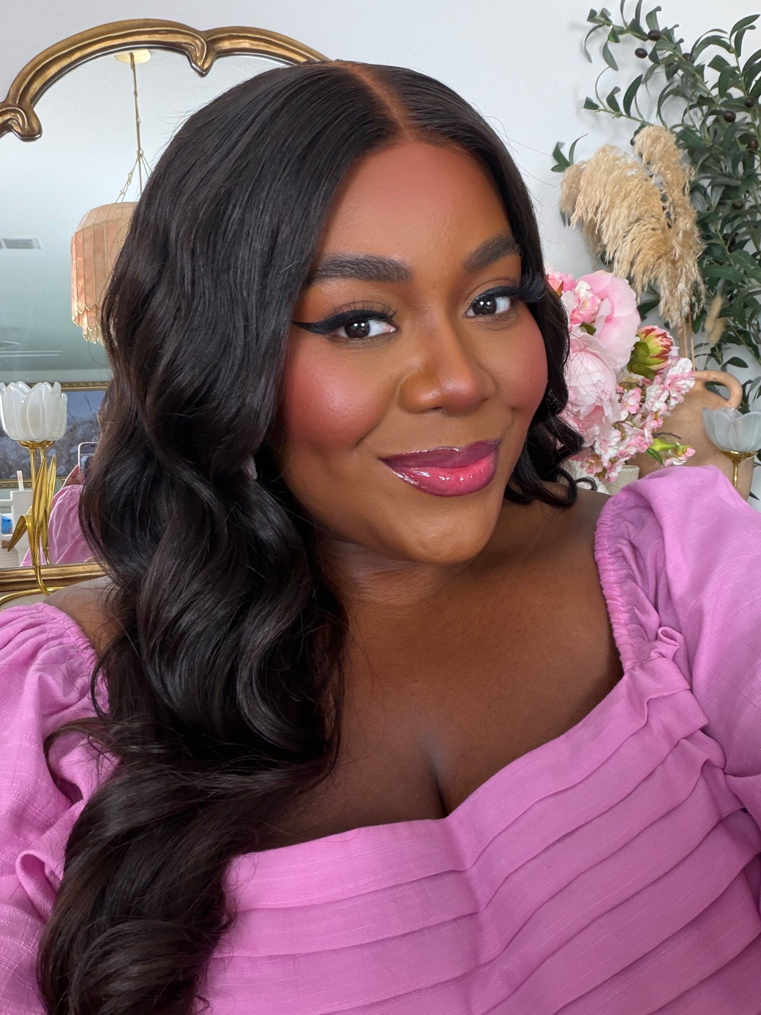 Today’s Glam - top tier! 

lip combo 

liner brazenberry 
lip tint peach on top 
gloss mauve bite 

dress size 2X - might be sold out bin plus but runs large 

hair - custom unit by Rico Beauty 

#LTKPlusSize #LTKBeauty