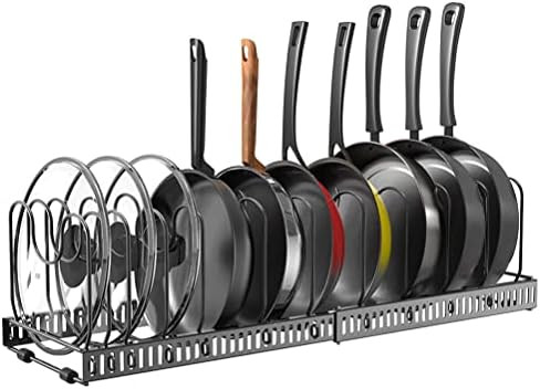 BUYGOO Expandable Pots and Pans Organizer, Pan Organizer Rack for Kitchen Countertop and Cabinet,... | Amazon (US)