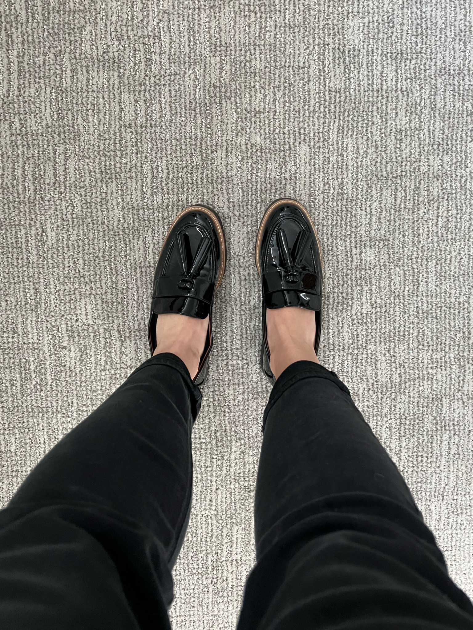 Cuuuutest black loafers! And legit no- show socks that stay up, but don’t show. 

Tassel shiny black loafers/ all day loafer 

#LTKstyletip #LTKunder50 #LTKshoecrush