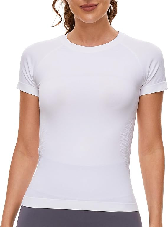 MathCat Workout Shirts for Women Short Sleeve Seamless Yoga Athletic Tees Sports Breathable Gym A... | Amazon (US)