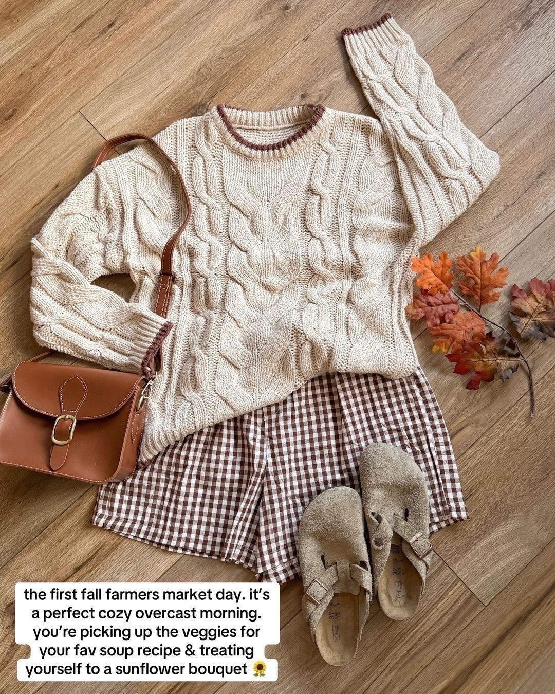 amazon fall outfit. gingham shorts. fall sweater. birkenstocks.

#LTKSeasonal #LTKSaleAlert #LTKootd