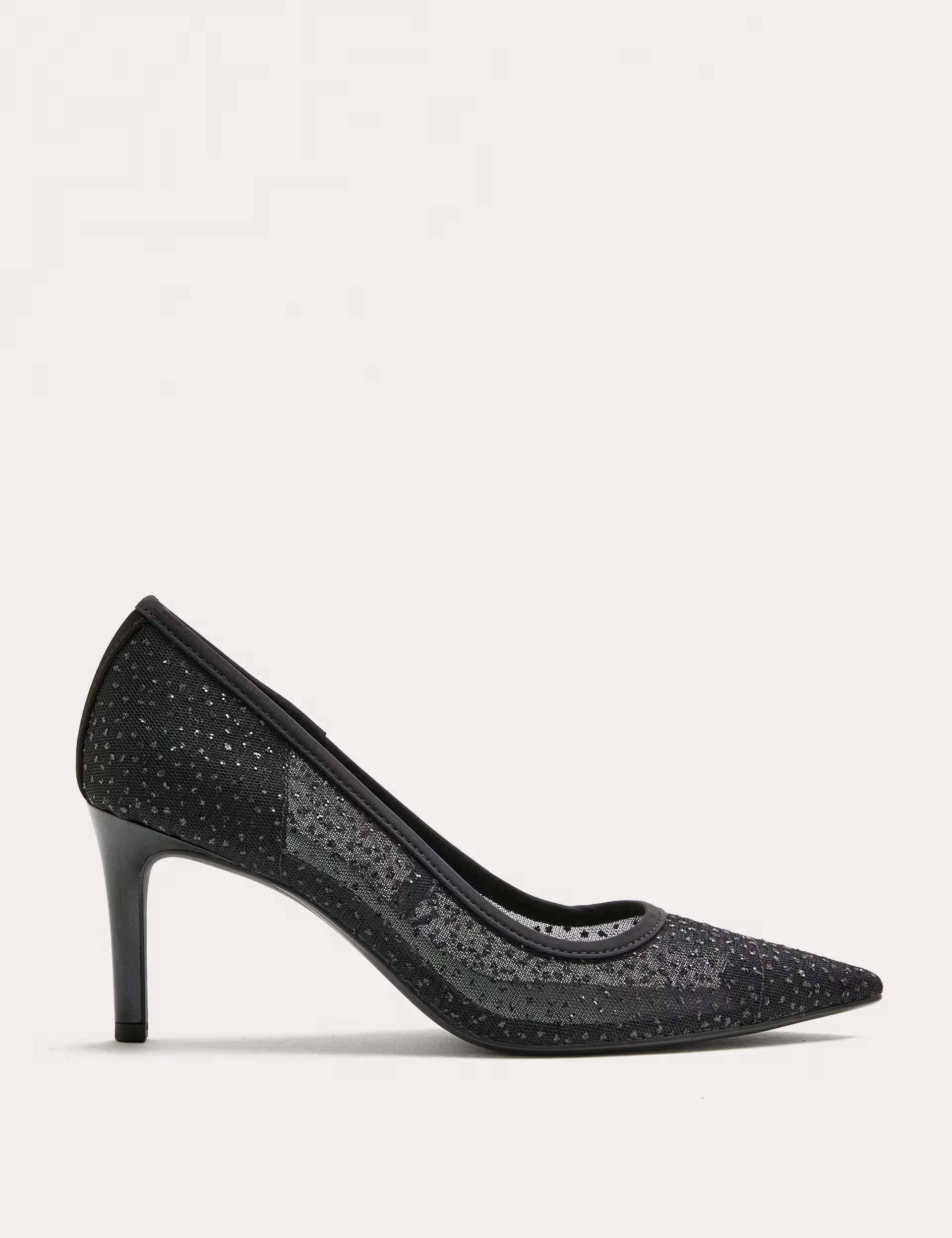 Wide Fit Sparkly Pointed Toe Court Shoes | Marks & Spencer (UK)
