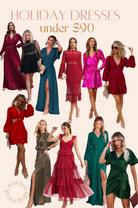 STUNNING HOLIDAY DRESSES under $90 // these looks are perfect for that holiday event you have coming up! 

Christmas dress
Green dress
Red dress
Festive dress
Pink dress

#LTKHoliday #LTKunder100 #LTKSeasonal