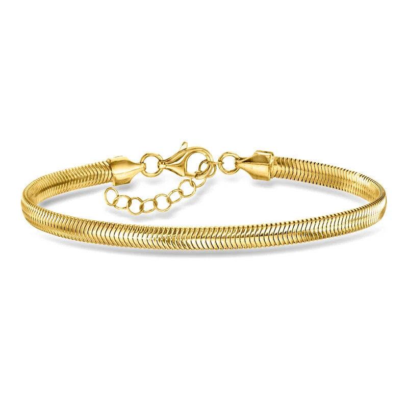 Italian 4mm 14kt Yellow Gold-Plated Flat Snake-Chain Bracelet. 7" | Ross-Simons
