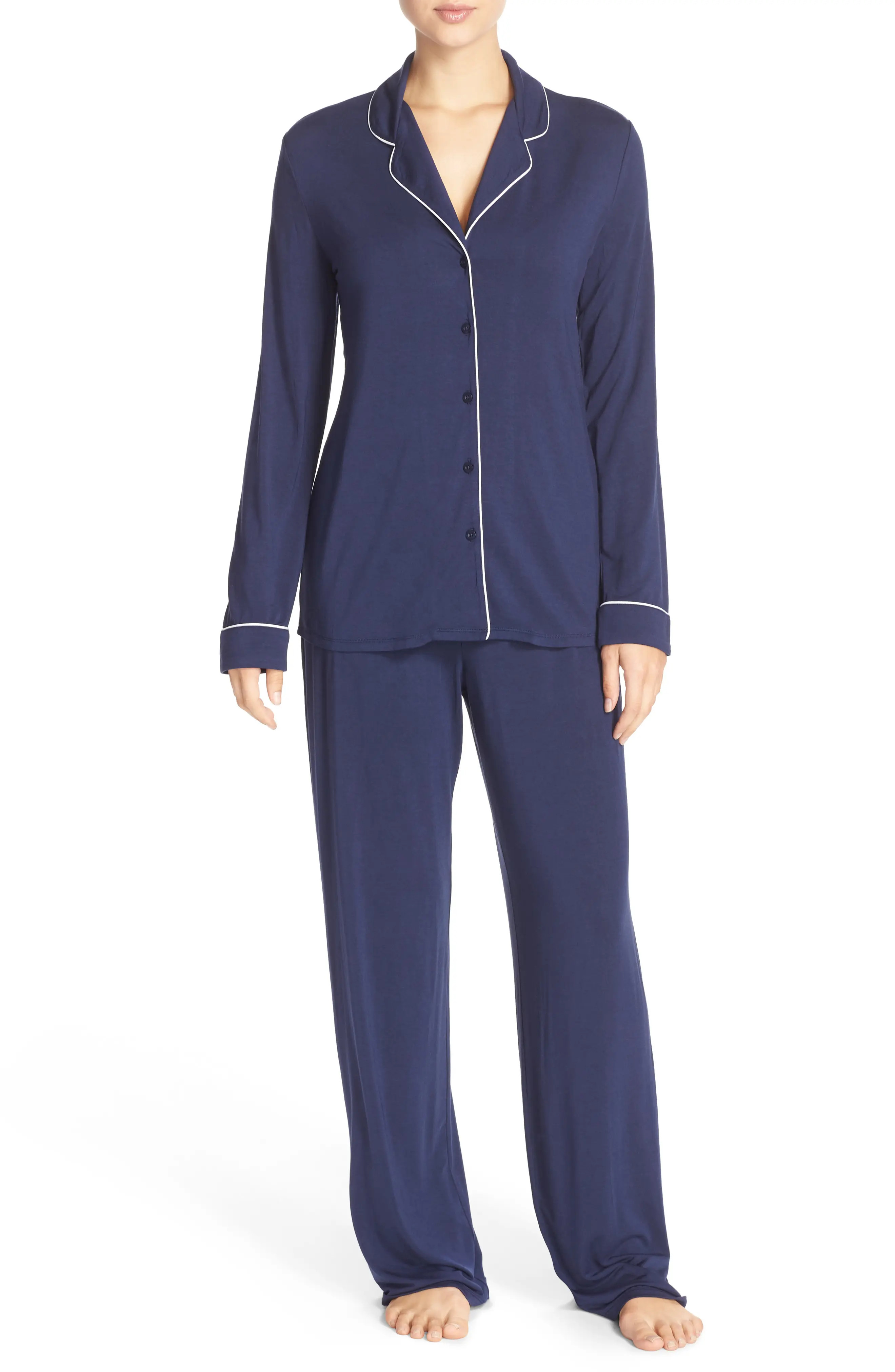 Nordstrom Lingerie Moonlight Pajamas in Navy Peacoat at Nordstrom, Size X-Large | Nordstrom