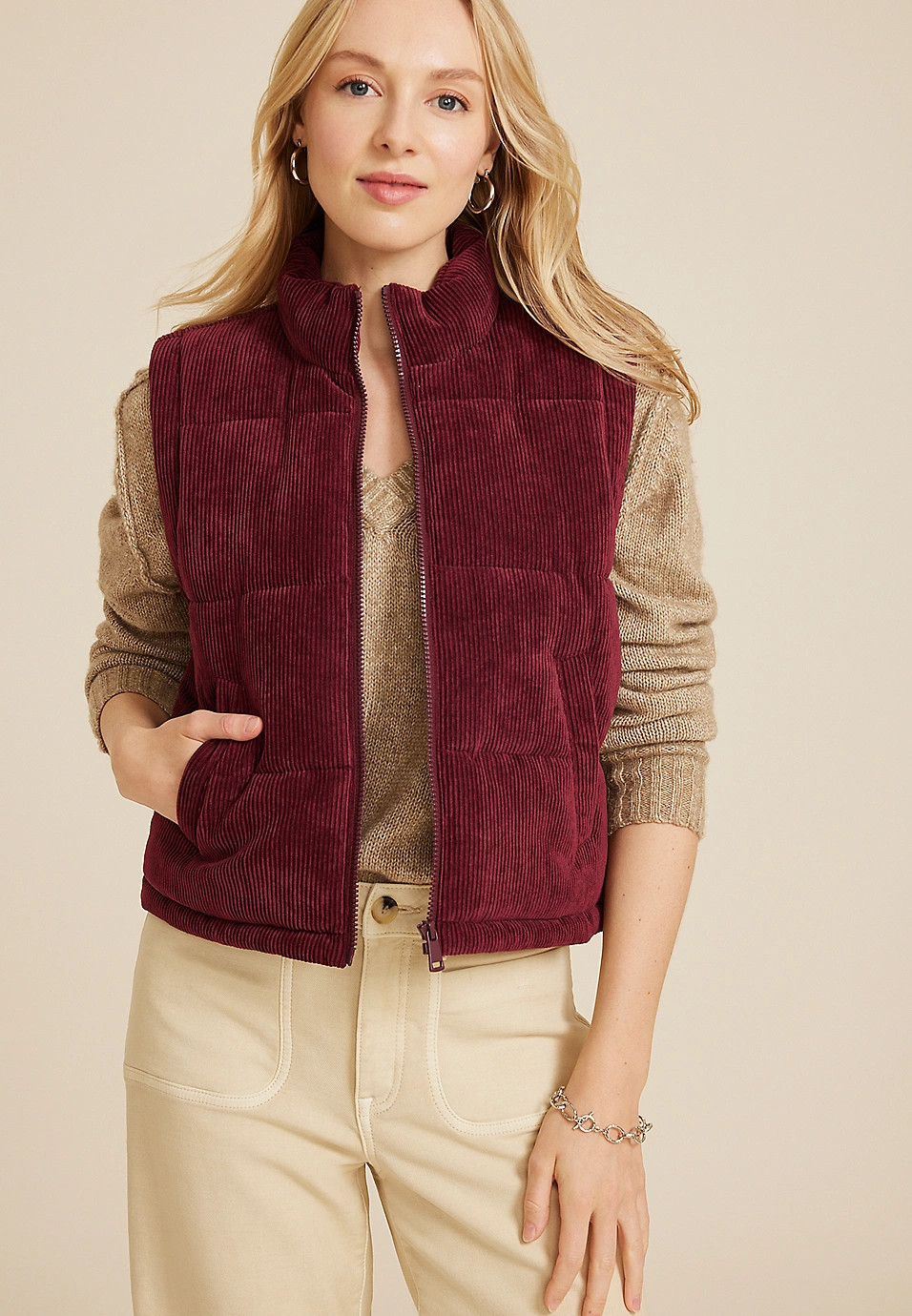 Corduroy Puffer Vest | Maurices
